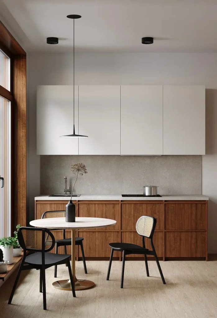 "phong cách nội thất Scandinavian - phòng khách gỗ sáng màu JF Concept"